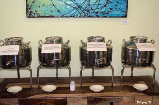 Here is how you get to sample some different olive oils. These "tanks" are located throughout the store.